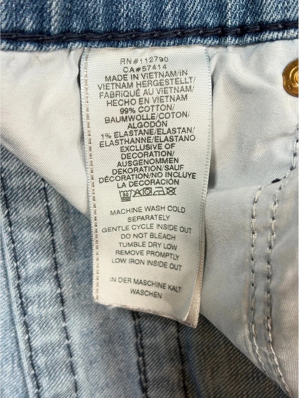True Religion Ricky Acid Wash Straight Leg Jeans 30x33 Horseshoe Flap Pockets